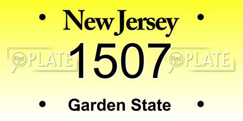 1507 New Jersey License Plate