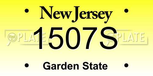 1507S New Jersey License Plate