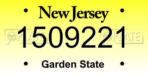 1509221 New Jersey License Plate