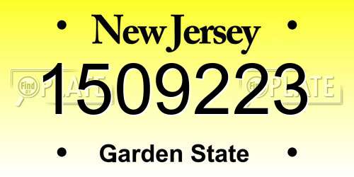 1509223 New Jersey License Plate