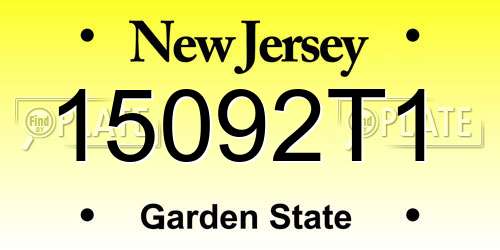 15092T1 New Jersey License Plate