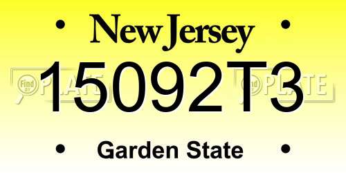 15092T3 New Jersey License Plate