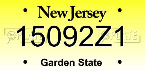 15092Z1 New Jersey License Plate