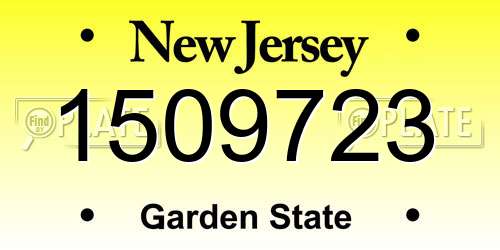 1509723 New Jersey License Plate