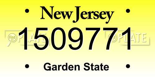1509771 New Jersey License Plate