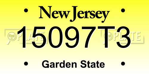 15097T3 New Jersey License Plate