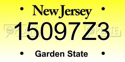 15097Z3 New Jersey License Plate