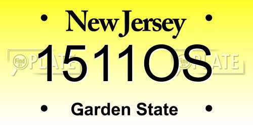 1511OS New Jersey License Plate