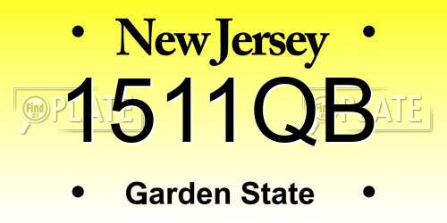 1511QB New Jersey License Plate
