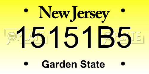 15151B5 New Jersey License Plate
