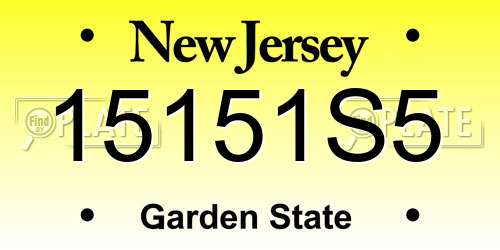 15151S5 New Jersey License Plate
