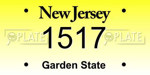 1517 New Jersey License Plate