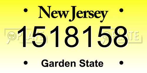 1518158 New Jersey License Plate