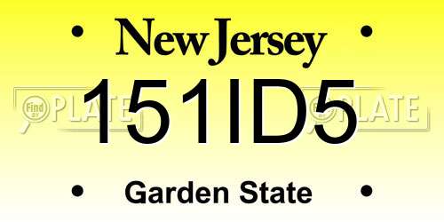 151ID5 New Jersey License Plate