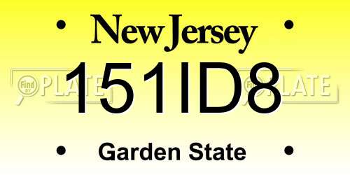 151ID8 New Jersey License Plate