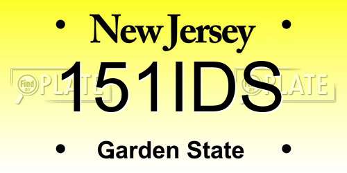 151IDS New Jersey License Plate