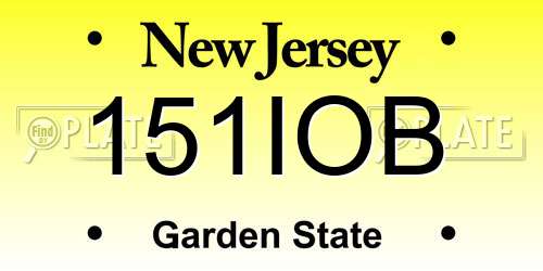 151IOB New Jersey License Plate