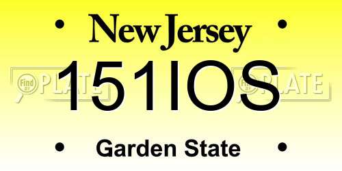 151IOS New Jersey License Plate