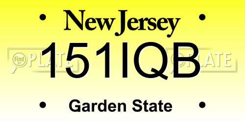 151IQB New Jersey License Plate