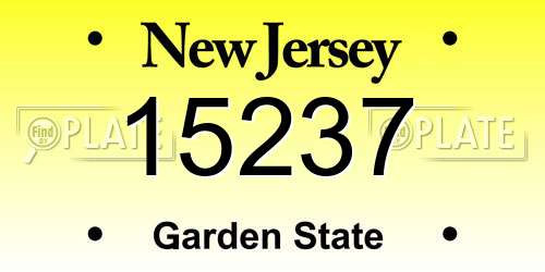 15237 New Jersey License Plate