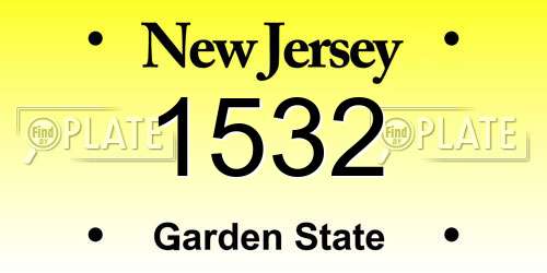 1532 New Jersey License Plate