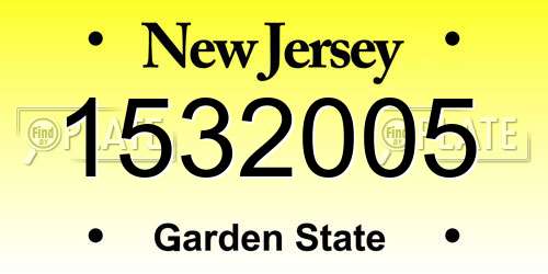 1532005 New Jersey License Plate