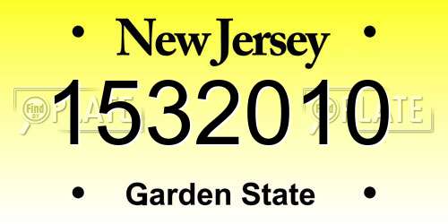 1532010 New Jersey License Plate