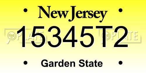 15345T2 New Jersey License Plate