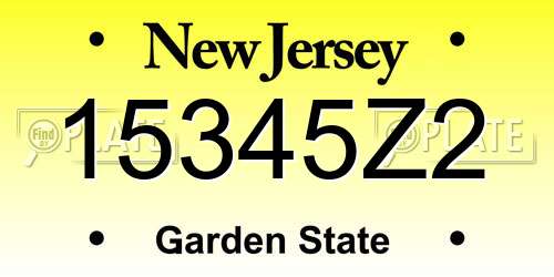 15345Z2 New Jersey License Plate