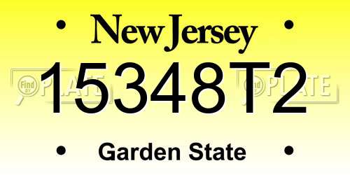 15348T2 New Jersey License Plate