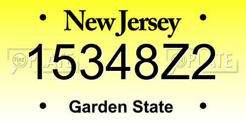 15348Z2 New Jersey License Plate