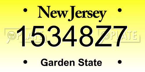 15348Z7 New Jersey License Plate