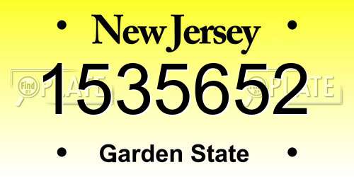 1535652 New Jersey License Plate