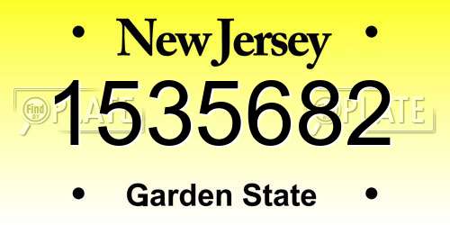 1535682 New Jersey License Plate