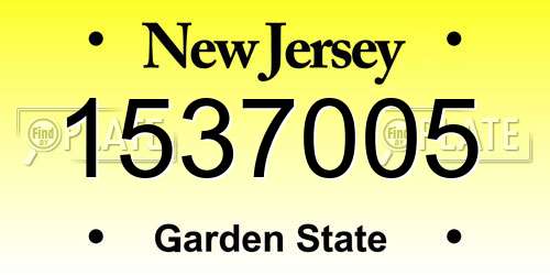 1537005 New Jersey License Plate