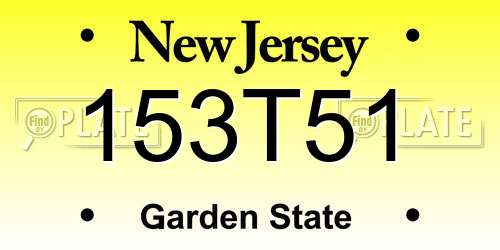 153T51 New Jersey License Plate