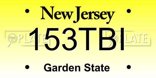153TBI New Jersey License Plate