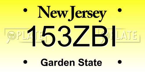 153ZBI New Jersey License Plate
