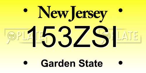 153ZSI New Jersey License Plate