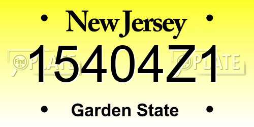 15404Z1 New Jersey License Plate