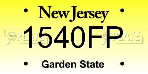 1540FP New Jersey License Plate