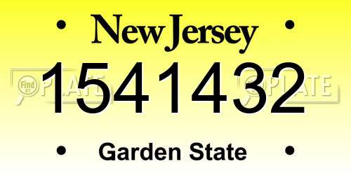 1541432 New Jersey License Plate