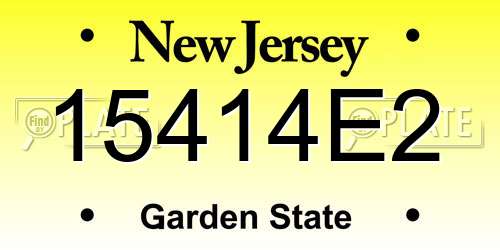 15414E2 New Jersey License Plate