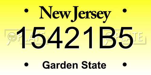 15421B5 New Jersey License Plate