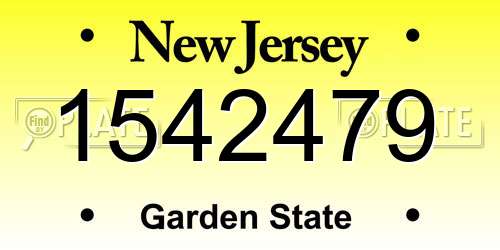 1542479 New Jersey License Plate