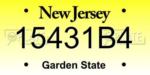 15431B4 New Jersey License Plate