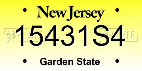 15431S4 New Jersey License Plate
