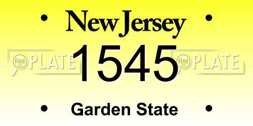 1545 New Jersey License Plate