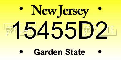 15455D2 New Jersey License Plate