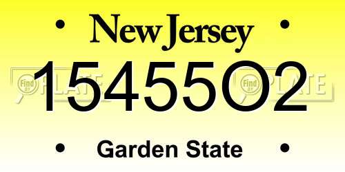 15455O2 New Jersey License Plate